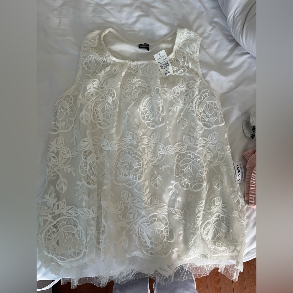 Calstyle White Lace Blouse